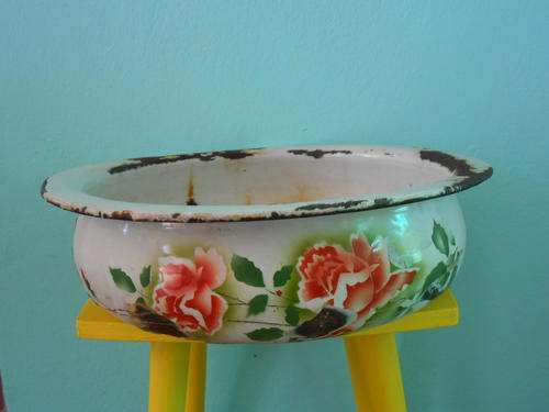 Large Vintage Enamel Basin